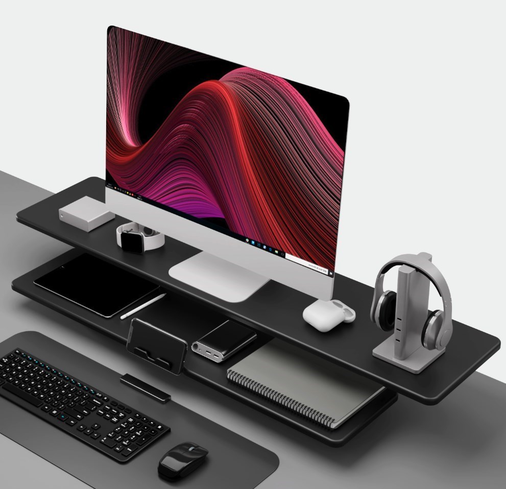 Tmldeals.com - Shelf Desktop Wooden Monitor Computer Monitor Stand 2 ...