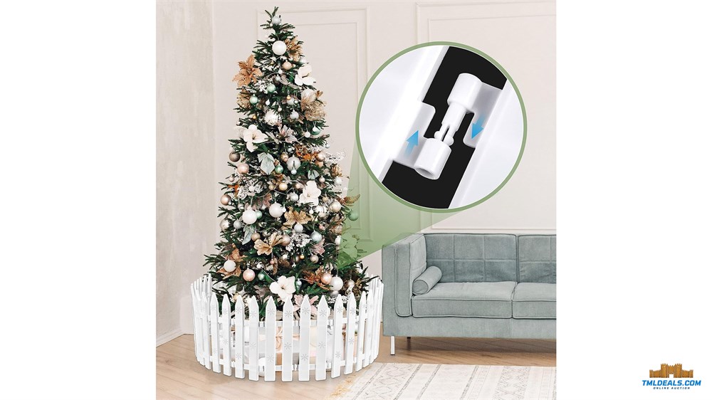 Tmldeals.com - AODAER Christmas Tree Thick White Plastic Picket Fence ...