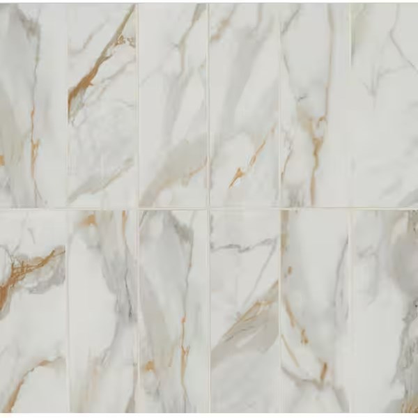 Tmldeals.com - MSI Calcatta Gold Matte Porcelain Marble Look Mosaic ...