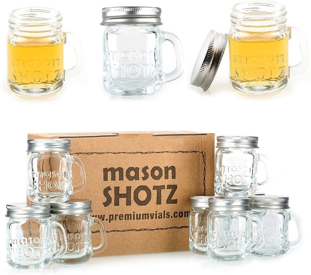 Tmldeals.com - Mini Mason Jar Shot Glasses with Handles (Set of 32 ...